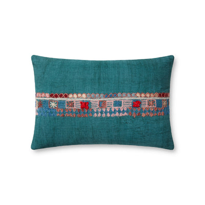 product image of Handcrafted Teal / Multi Pillow Flatshot Image 1 573