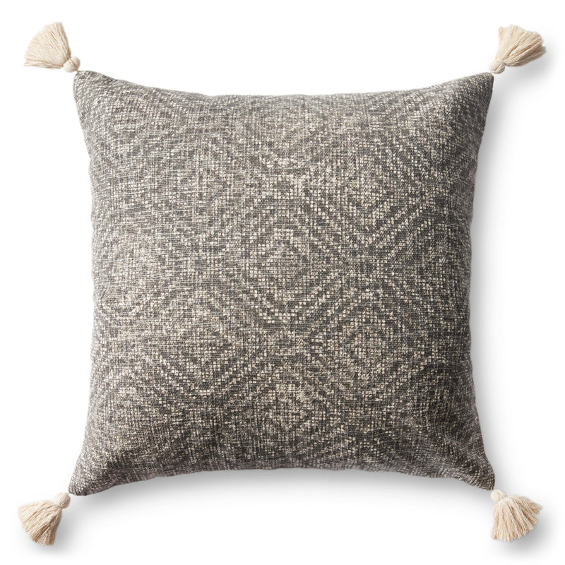 media image for Hand Woven Charcoal Pillow Flatshot Image 1 244