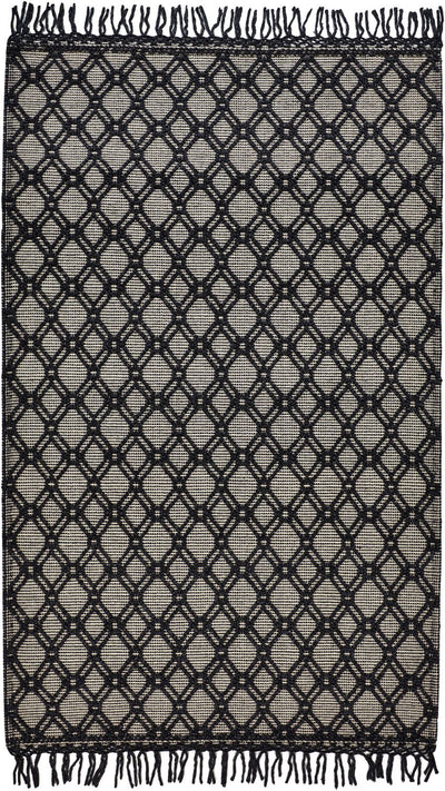 product image for Lavinda Hand Woven Black and Ivory Rug by BD Fine Flatshot Image 1 93