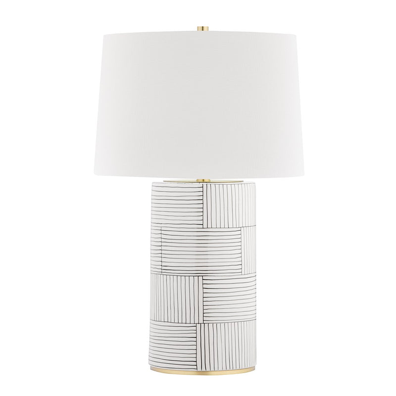 media image for Borneo Aged Brass / Stripe Combo Table Lamp 233