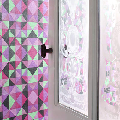 product image for Geometric Contemporary Edgy Wallpaper in Pink/Lavender 58