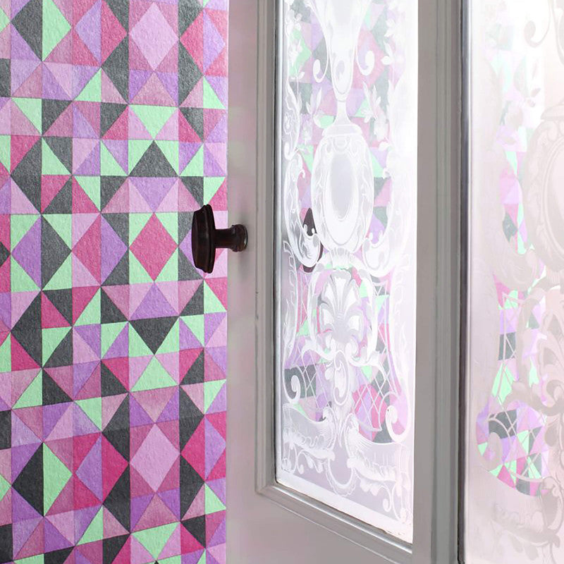 media image for Geometric Contemporary Edgy Wallpaper in Pink/Lavender 286