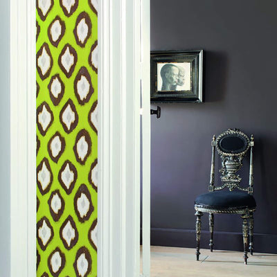 product image for Ogee Contemporary Wallpaper in Chartreuse/Chocolate 79