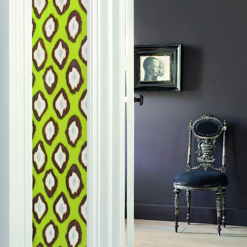 media image for Ogee Contemporary Wallpaper in Chartreuse/Chocolate 247