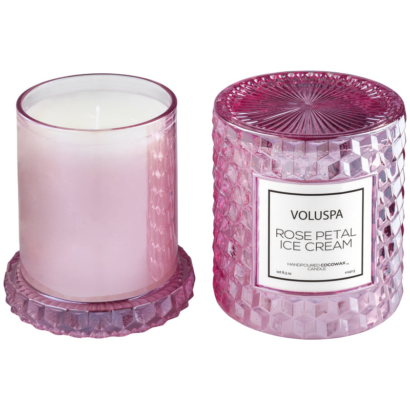 media image for Icon Cloche Cover Candle in Rose Petal Ice Cream design by Voluspa 257