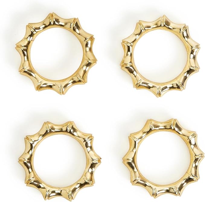media image for Golden Bamboo Napkin Rings - Set of 4 211