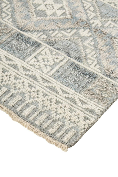 product image for Eckhart Hand Knotted Blue and Ivory Rug by BD Fine Corner Image 1 30