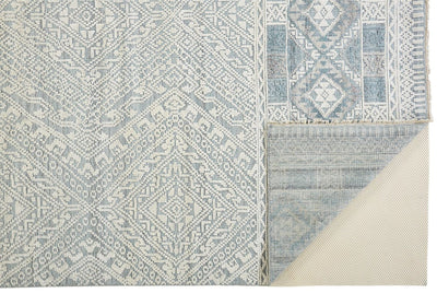 product image for Eckhart Hand Knotted Blue and Ivory Rug by BD Fine Fold Image 1 66