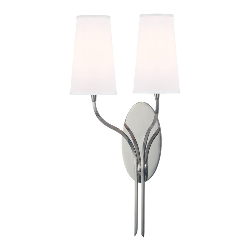 media image for rutland 2 light wall sconce white shade design by hudson valley 1 288