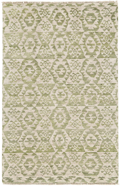 product image of Shadan Hand Knotted Green and Ivory Rug by BD Fine Flatshot Image 1 567
