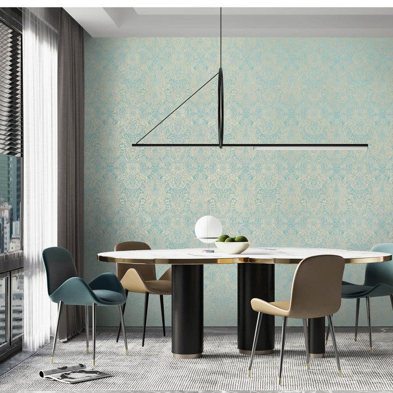 media image for Brocade Wallpaper in Turquoise 251