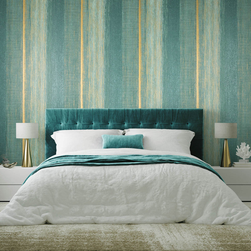 media image for Chiffon Wallpaper in Turquoise 213
