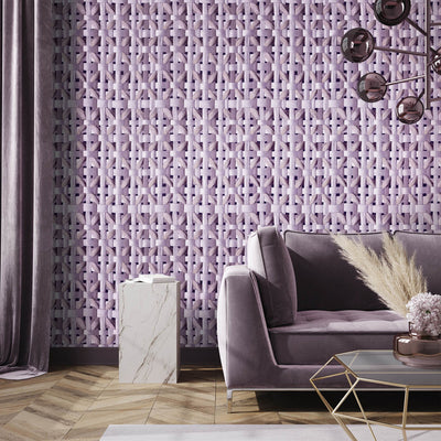 product image for Seta Octagonal Honeycomb Wallpaper in Lavender 87