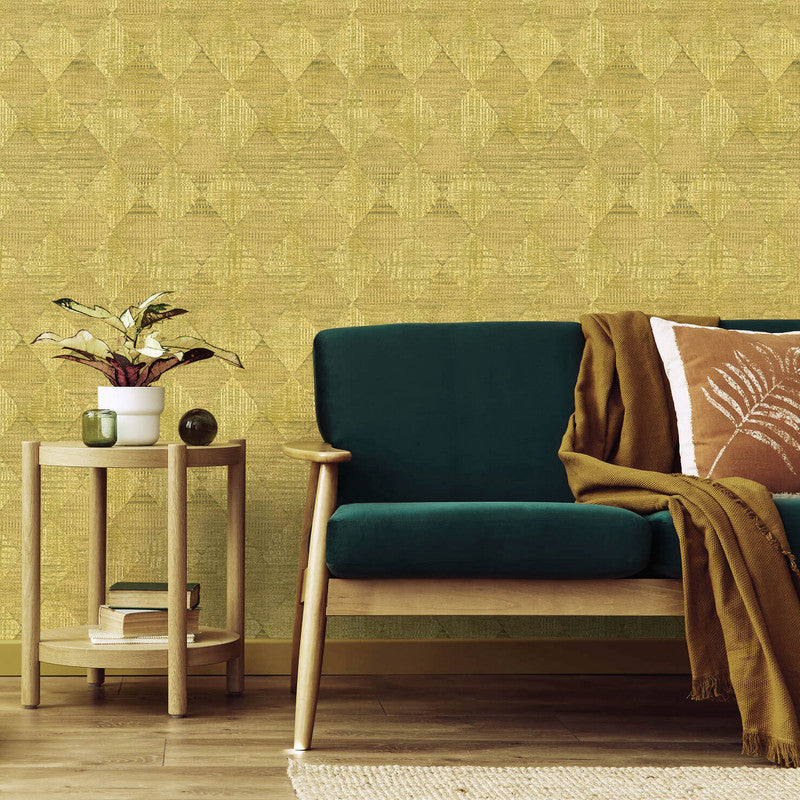 media image for Raffia Wallpaper in Mustard 245