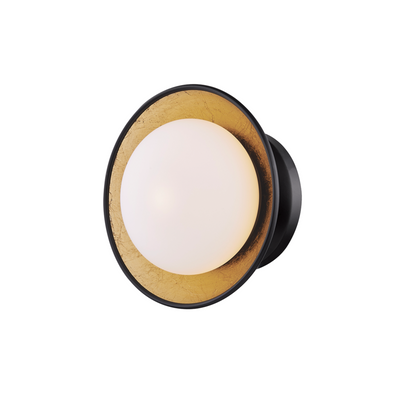 product image for cadence 1 light small semi flush by mitzi h368601s blk gl 3 31