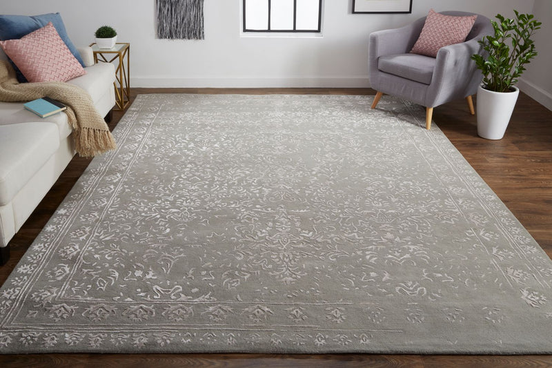 media image for Khalo Hand Tufted Gray and Silver Rug by BD Fine Roomscene Image 1 267