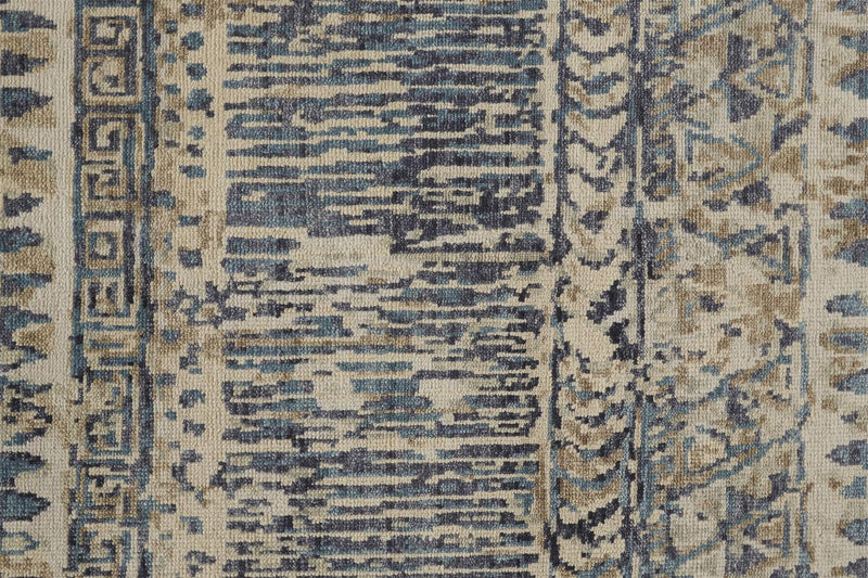 media image for Scottsdale Hand Knotted Blue and Beige Rug by BD Fine Texture Image 1 290