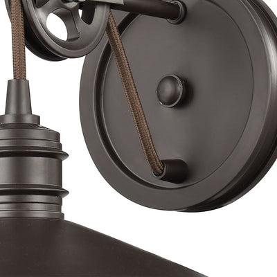 product image for Spindle Wheel 1-Light Vanity Light in Oil Rubbed Bronze by BD Fine Lighting 97