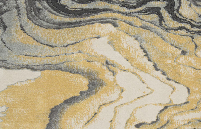 media image for Milania Gray and Yellow Rug by BD Fine Texture Image 1 272