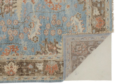 product image for Bennet Hand Knotted Blue and Brown Rug by BD Fine Fold Image 1 84