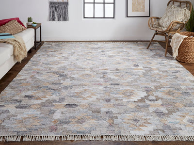 product image for Elstow Hand Woven Blue and Tan Rug by BD Fine Roomscene Image 1 26