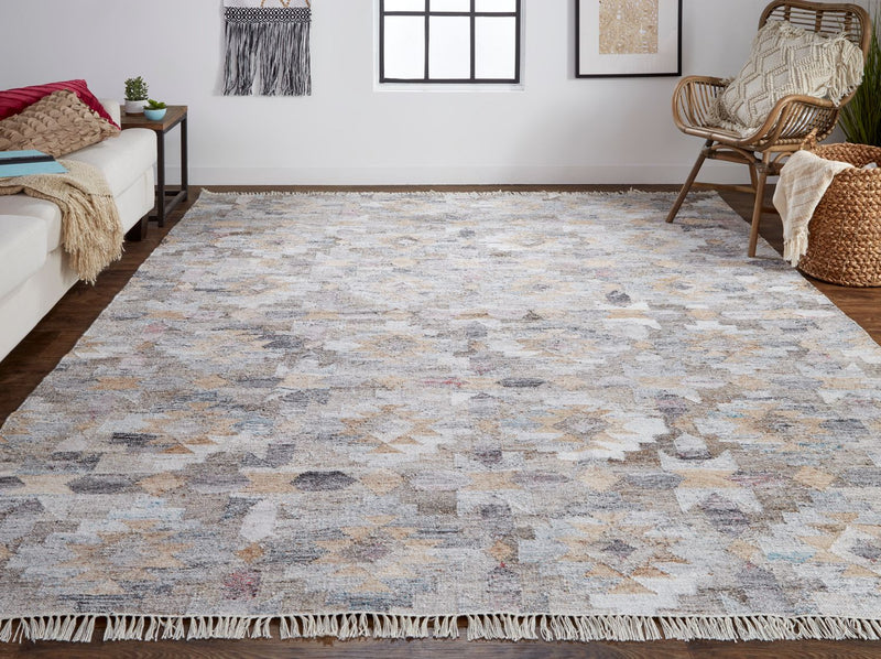media image for Elstow Hand Woven Blue and Tan Rug by BD Fine Roomscene Image 1 217