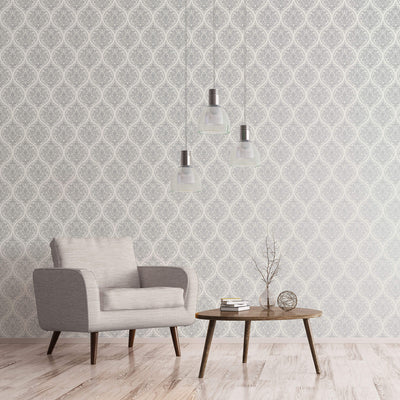 product image for Emporium Ogee Cream/Silver from the Emporium Collection by Galerie Wallcoverings 89