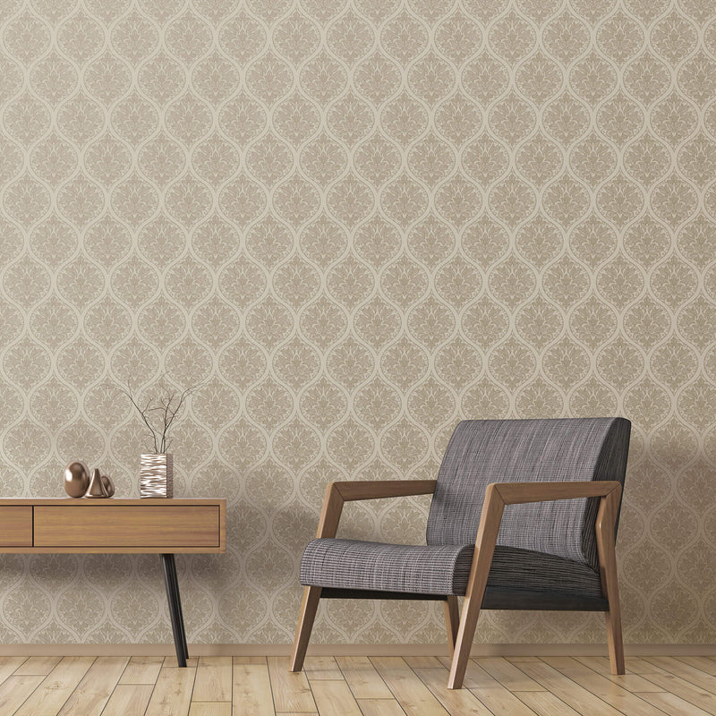 media image for Emporium Ogee Cream/Gold from the Emporium Collection by Galerie Wallcoverings 285
