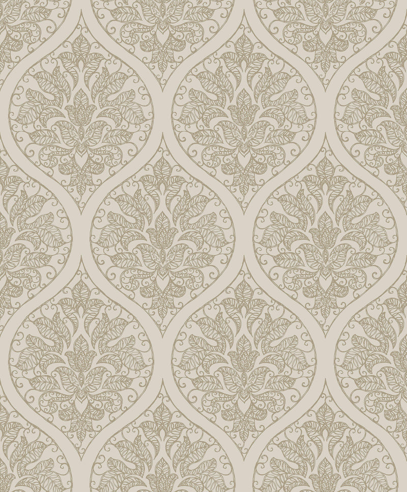 media image for Emporium Ogee Cream/Gold from the Emporium Collection by Galerie Wallcoverings 275
