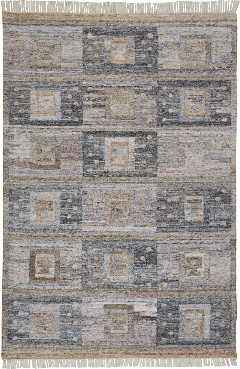 media image for Elstow Hand Woven Gray and Tan Rug by BD Fine Flatshot Image 1 215