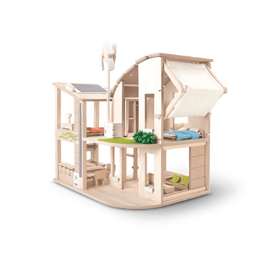 product image of green dollhouse with furniture by plan toys 1 50