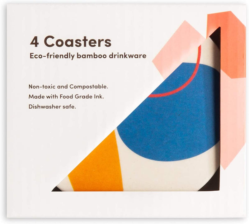 media image for Bamboo Coasters Abstract Set in Various Colors 272