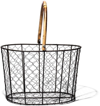 product image of rattan handle wire basket large design by puebco 1 523