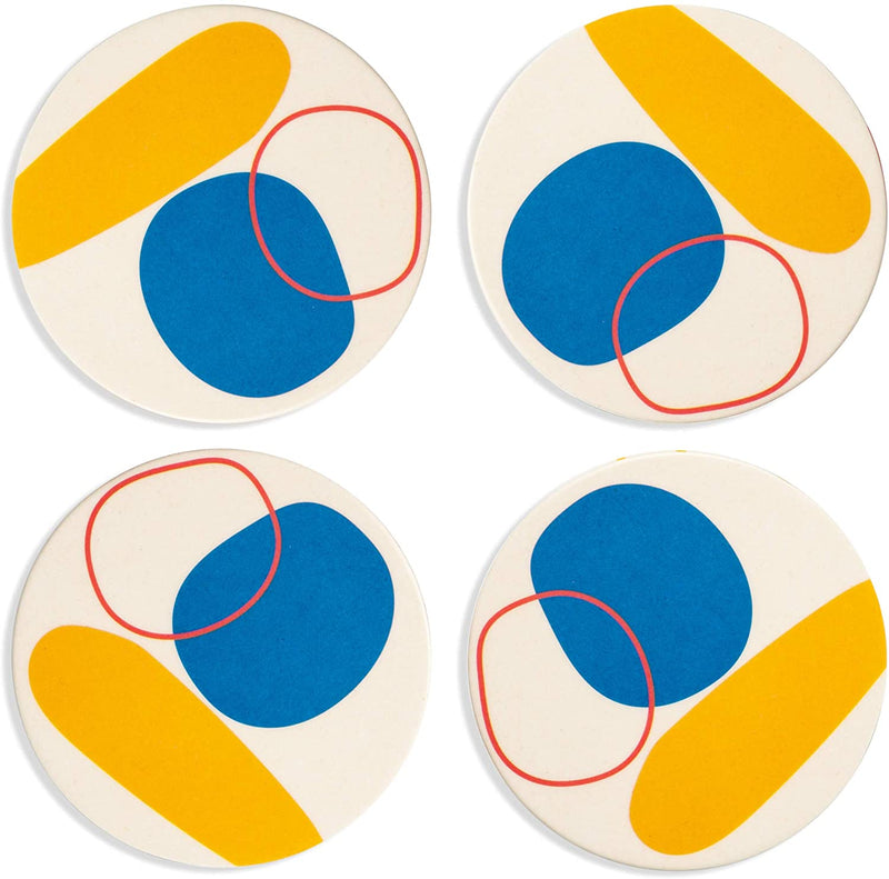 media image for Bamboo Coasters Abstract Set in Various Colors 275