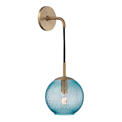 product image for rousseau 1 light wall sconce blue glass design by hudson valley 2 46
