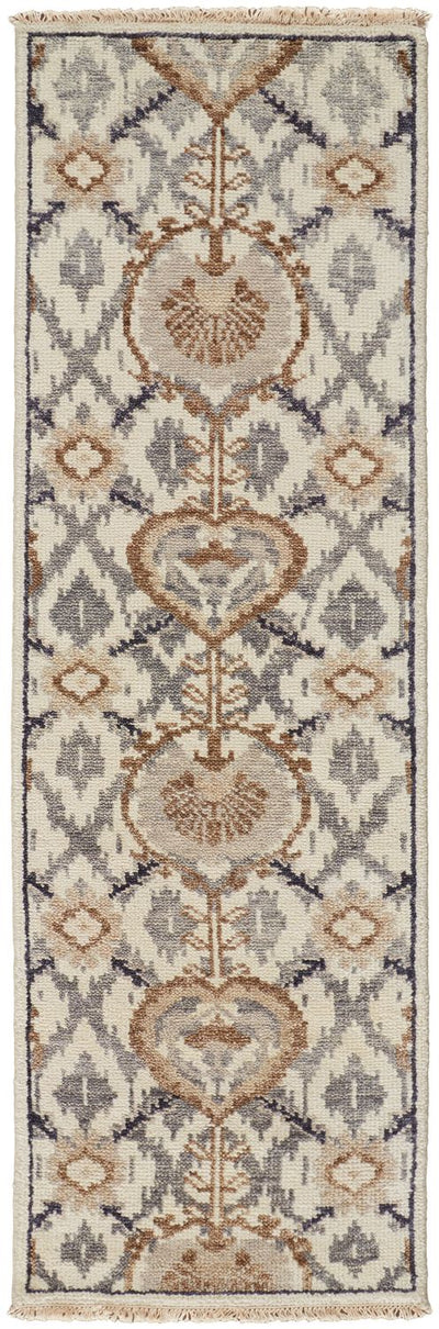 product image for Bennet Hand Knotted Beige and Gray Rug by BD Fine Flatshot Image 1 21