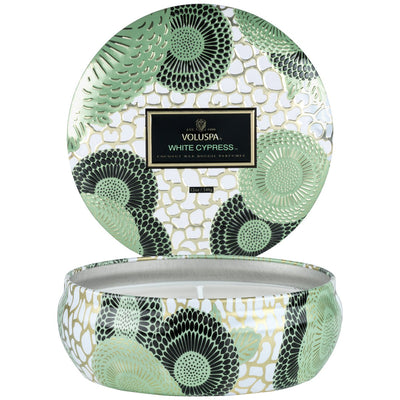 product image of White Cypress Seasonal 3 Wick Tin Candle 529