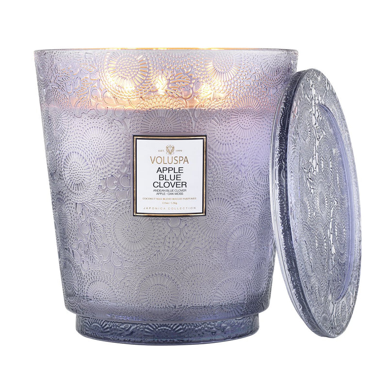 media image for Apple Blue Clover 5 Wick Hearth Candle 240