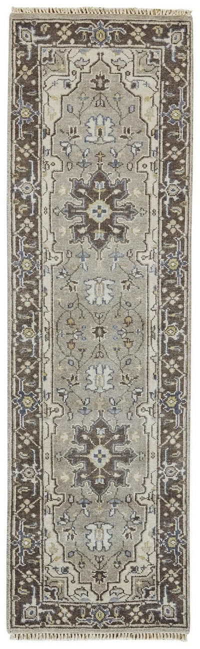 product image for Alden Hand Knotted Gray and Blue Rug by BD Fine Flatshot Image 1 66