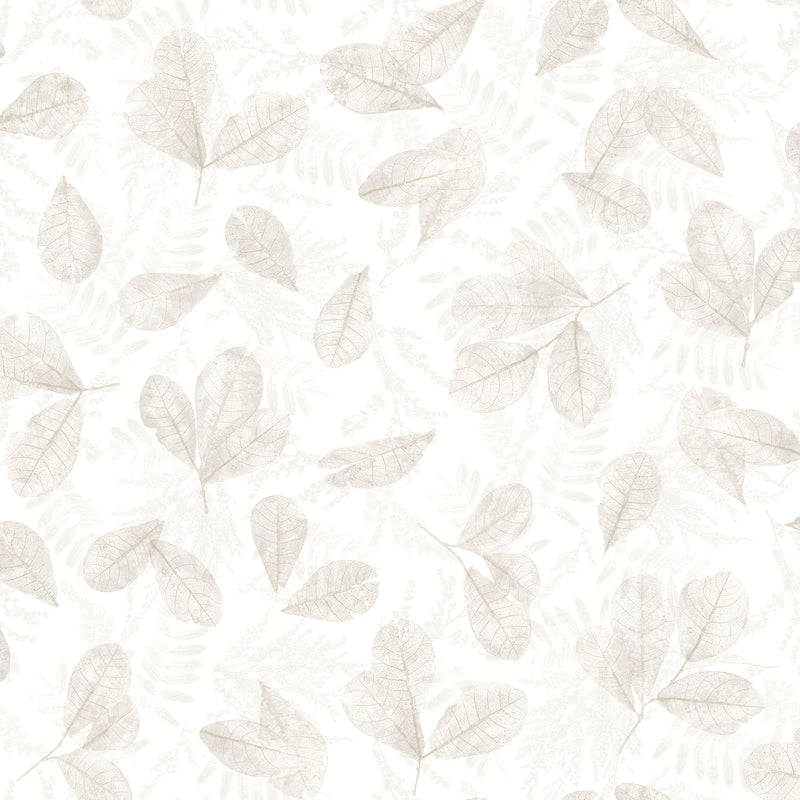 media image for Fossil Leaf Toss Wallpaper in Light Beige from the Evergreen Collection by Galerie Wallcoverings 272