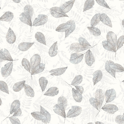 product image of sample fossil leaf toss wallpaper in grey from the evergreen collection by galerie wallcoverings 1 533
