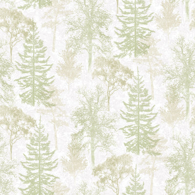 product image for Trees Wallpaper in Green/Beige/Mica from the Evergreen Collection by Galerie Wallcoverings 0