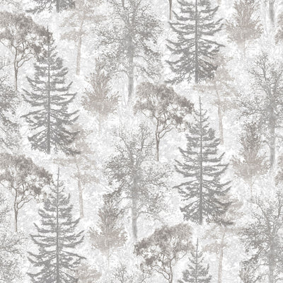 product image of sample trees wallpaper in grey mica from the evergreen collection by galerie wallcoverings 1 513