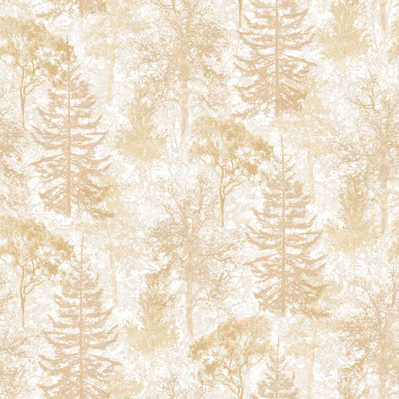 media image for Trees Wallpaper in Ochre/Mica from the Evergreen Collection by Galerie Wallcoverings 20