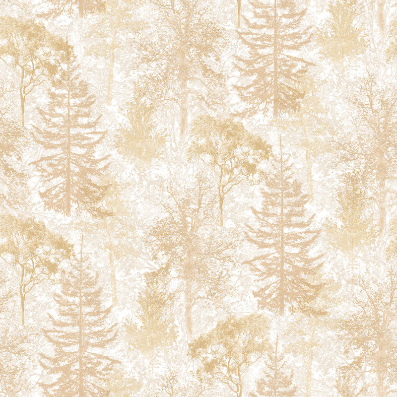 media image for sample trees wallpaper in ochre mica from the evergreen collection by galerie wallcoverings 1 215