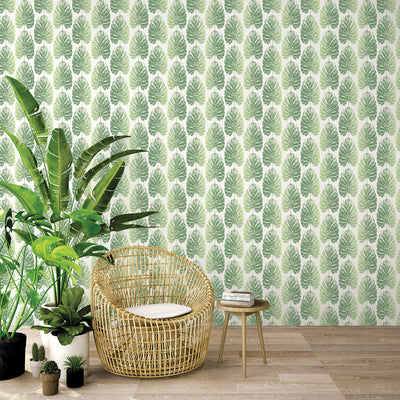 product image for Leaf Stripe Wallpaper in Greens from the Evergreen Collection by Galerie Wallcoverings 88