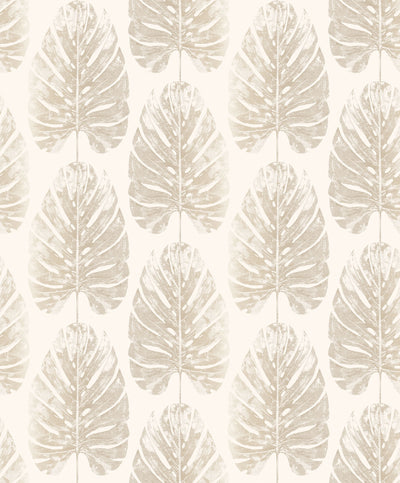 product image of sample leaf stripe wallpaper in beige from the evergreen collection by galerie wallcoverings 1 529