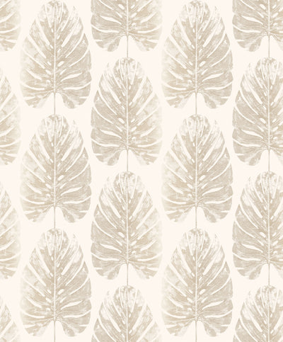 product image of sample leaf stripe wallpaper in beige from the evergreen collection by galerie wallcoverings 1 529
