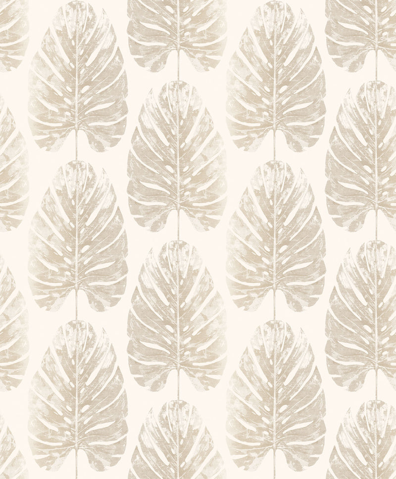 media image for sample leaf stripe wallpaper in beige from the evergreen collection by galerie wallcoverings 1 249