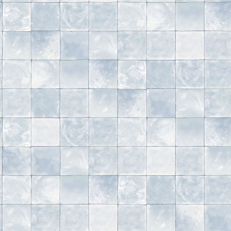 media image for sample aqua tile wallpaper in light blue from the evergreen collection by galerie wallcoverings 1 230